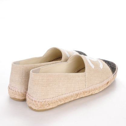 Chanel Toile Sequin CC Espadrilles 41 Beige Black 4 of 7