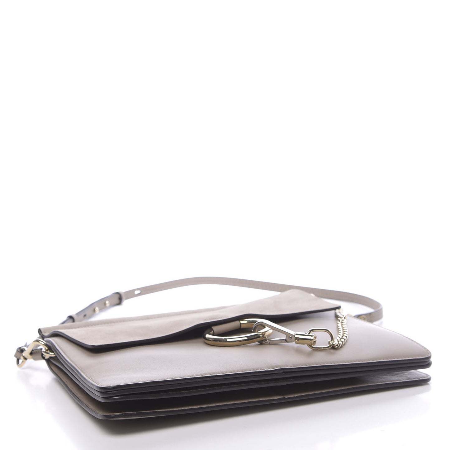 Calfskin Suede Medium Faye Shoulder Bag Motty Grey