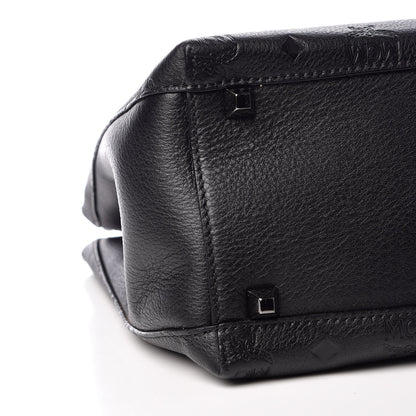 MCM Calfskin Ottomar Monogram Sarah Convertible Hobo Black 9 of 12