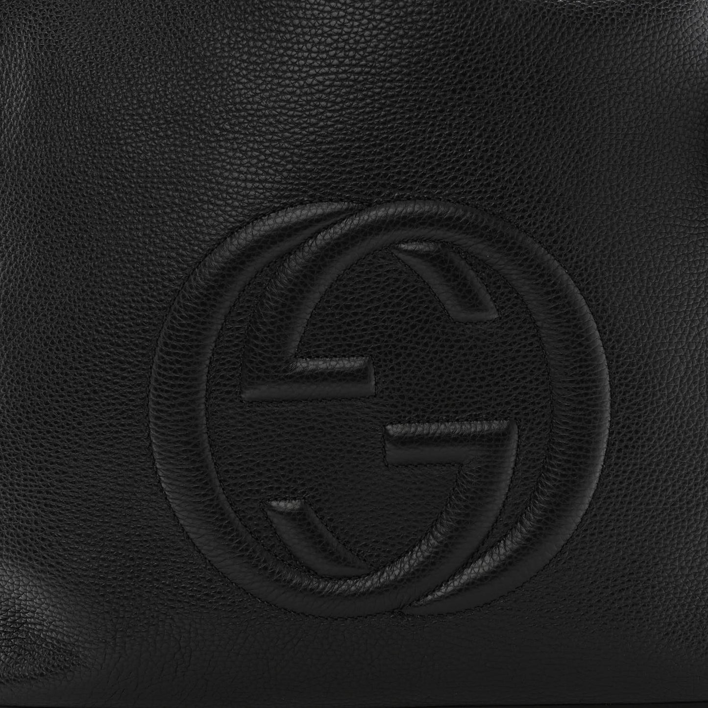 Pebbled Calfskin Large Soho Hobo Black