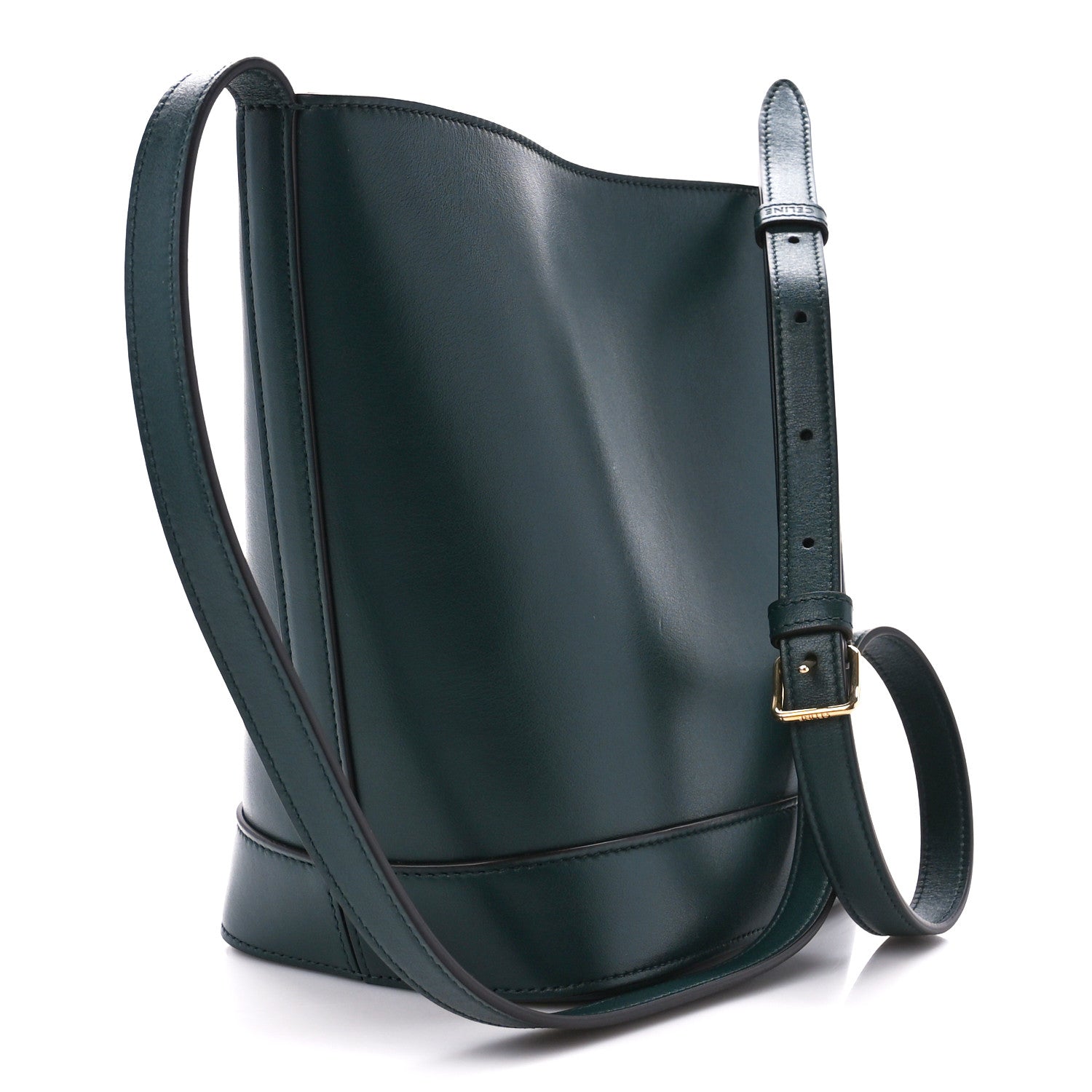 Celine Smooth Calfskin Small Cuir Triomphe Bucket Bag Amazone 3 of 10