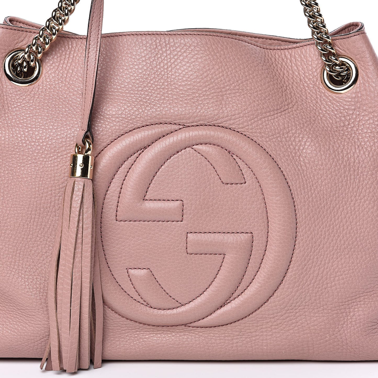 Pebbled Calfskin Medium Soho Chain Shoulder Bag Dark Cipria