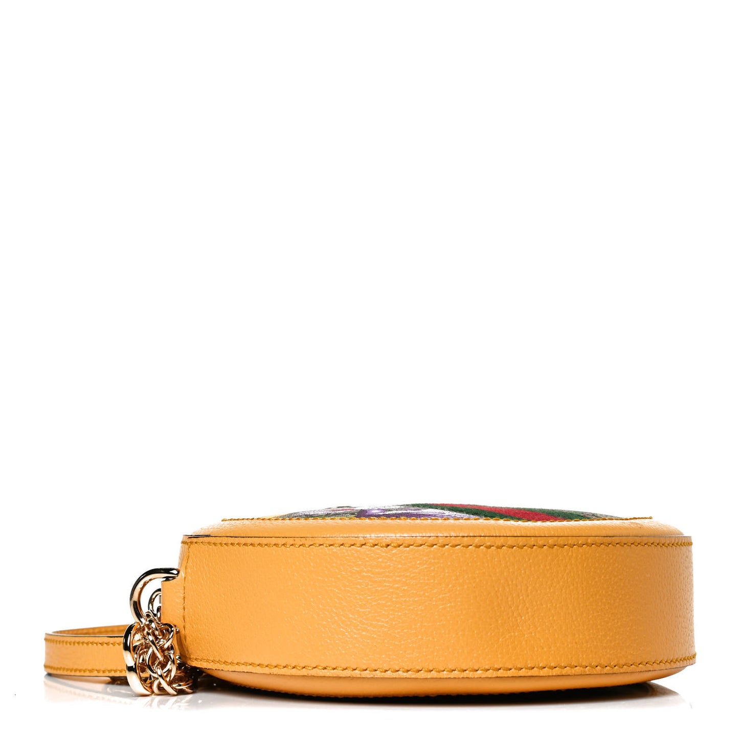 GG Supreme Monogram Flora Web Mini Ophidia Round Shoulder Bag Beige Multicolor Crop