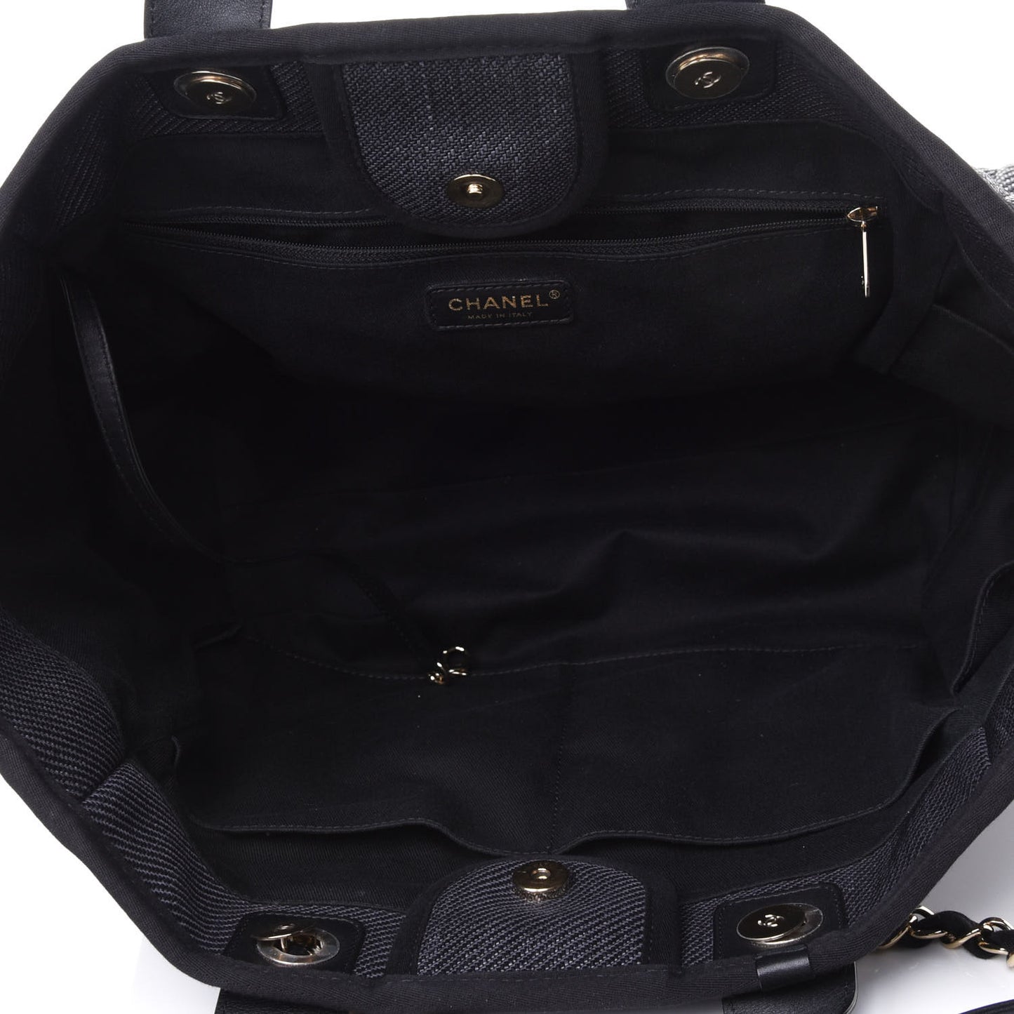 Canvas Medium Deauville Tote Navy Blue