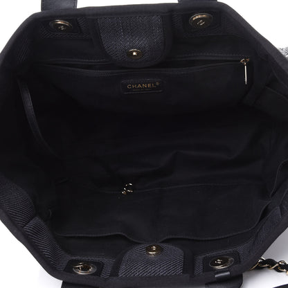 Chanel Canvas Medium Deauville Tote Navy Blue 4 of 4