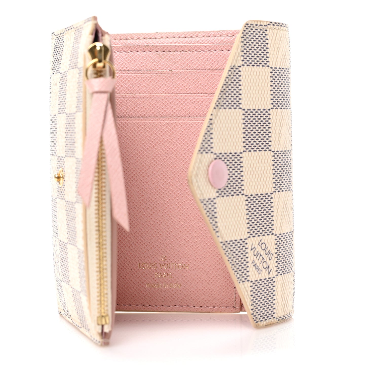 Damier Azur Victorine Wallet Rose Ballerine