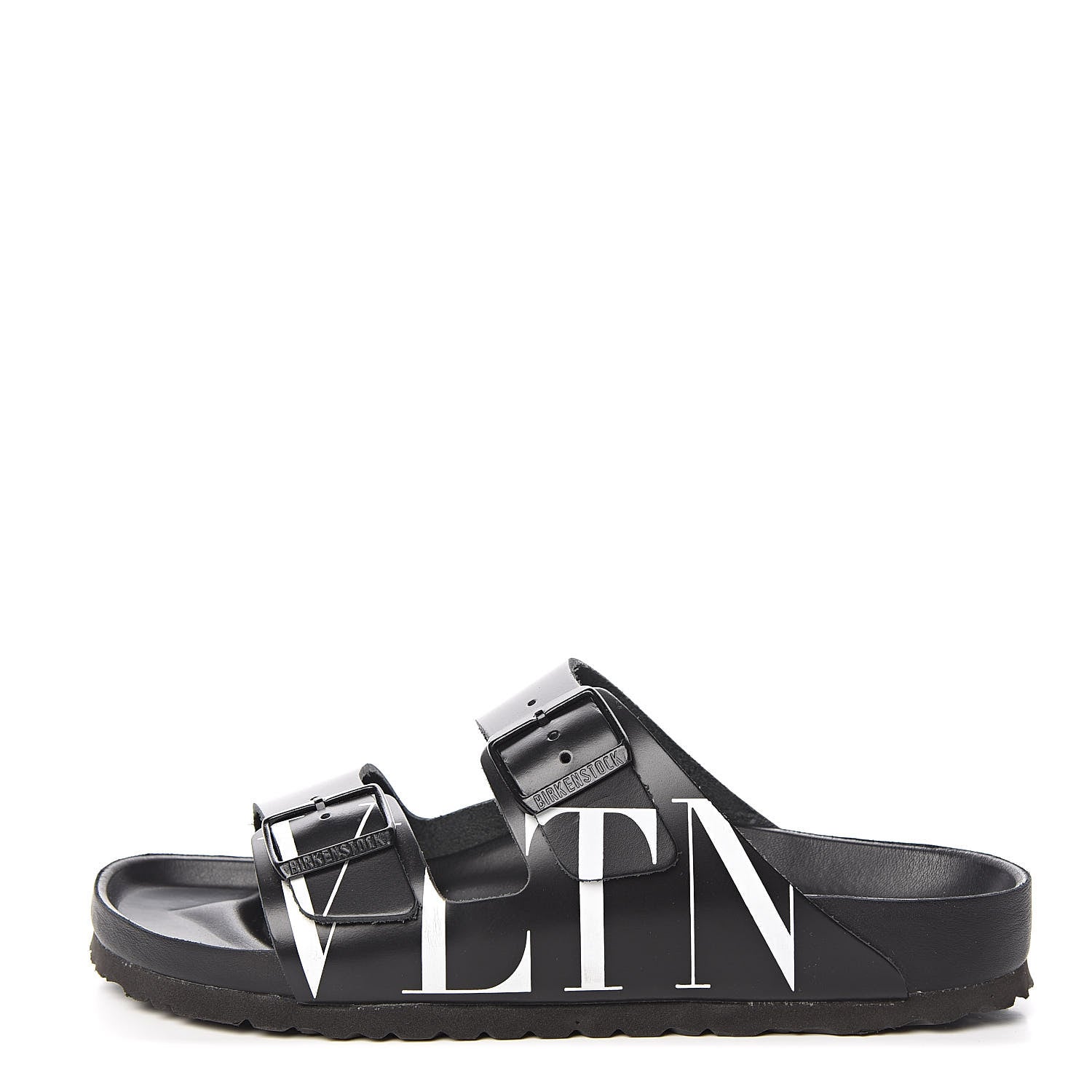 Valentino Garavani Calfskin VLTN Birkenstock Slide Sandals 41 Black 1 of 9