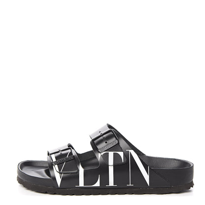 Valentino Garavani Calfskin VLTN Birkenstock Slide Sandals 41 Black 1 of 9