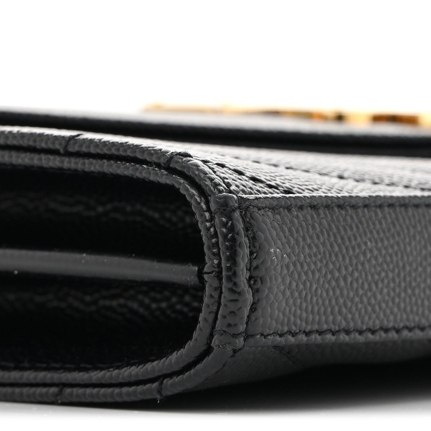 Grain De Poudre Matelasse Chevron Monogram Chain Wallet Black