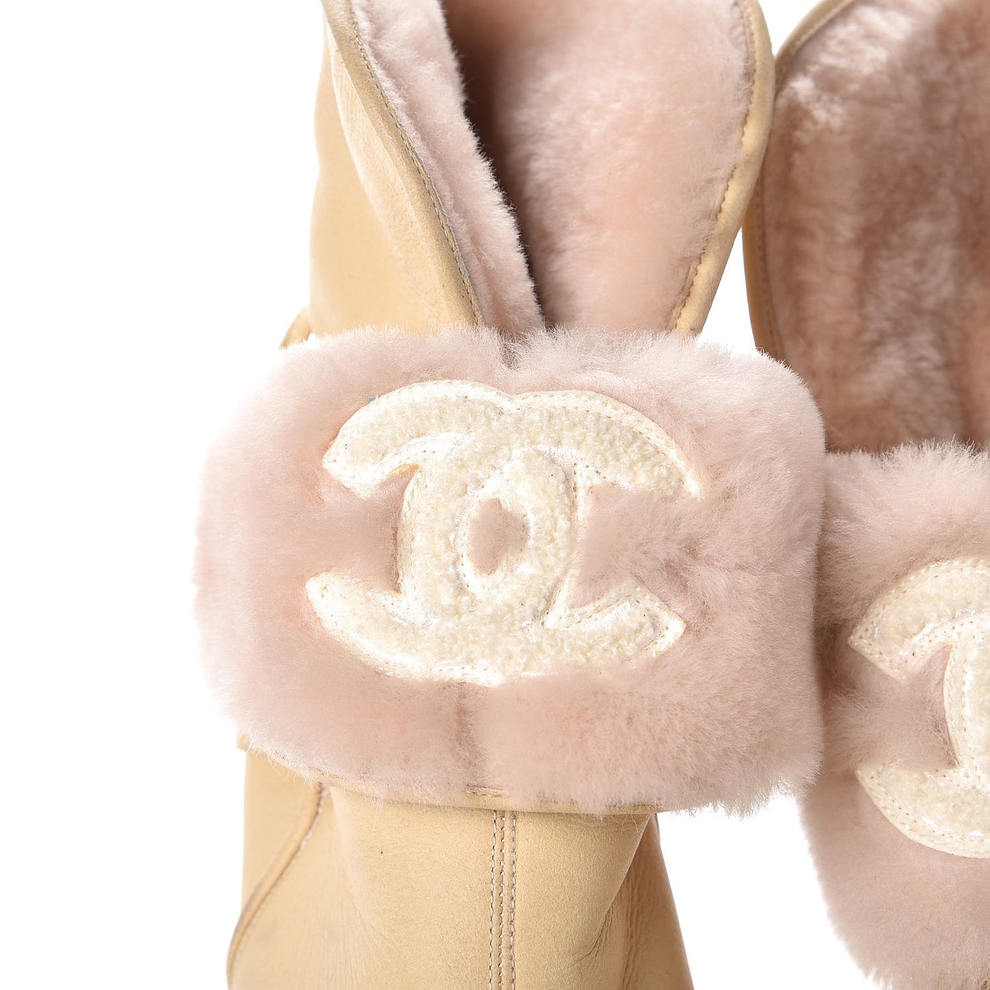Lambskin Fur Tassel Booties 36.5 Beige