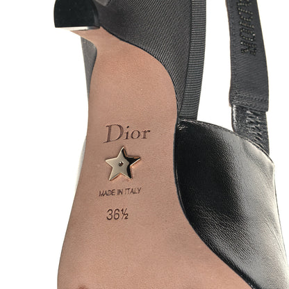 Christian Dior Laminated Lambskin Ribbon Crystal J'Adior Slingback 65mm Pumps 36.5 Steel 6 of 8