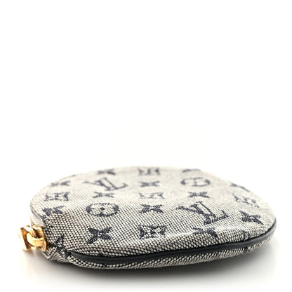 Louis Vuitton Mini Lin Croisette Round Coin Purse Blue 4 of 9