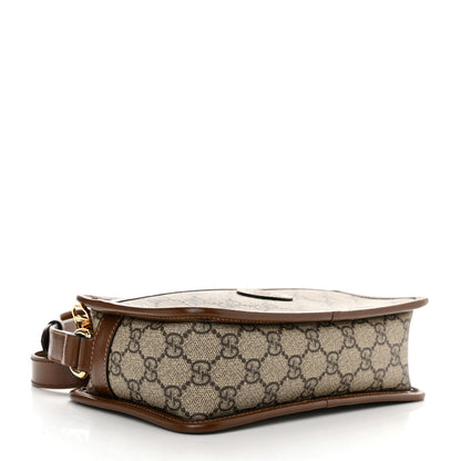 Gucci GG Supreme Monogram Azalea Calfskin Mini Retro Interlocking G Shoulder Bag Beige Ebony Brown Sugar 4 of 11