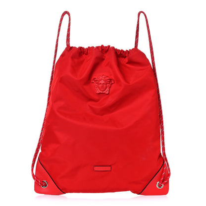Versace Nylon Medusa Drawstring Backpack Red 1 of 18