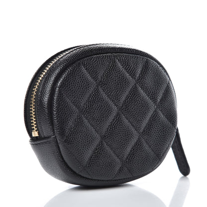 Chanel Caviar Quilted Zip Around Classic Coin Purse Black 3 of 8