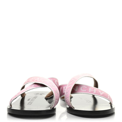 Givenchy Grosgrain Cross Logo Ankle Strap Sandals 36/35.5 Pink White 2 of 7
