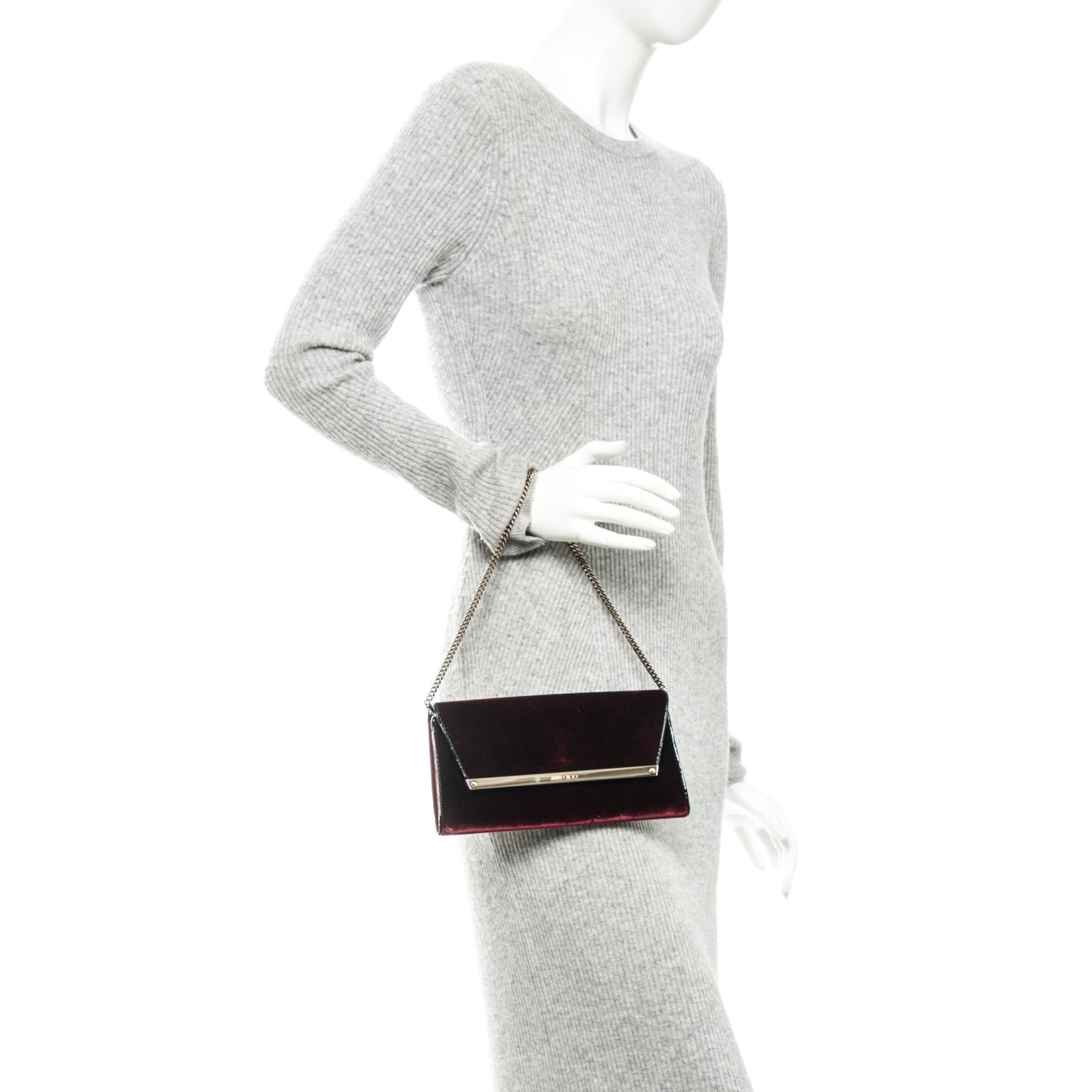 Velvet Margot Clutch Bordeaux
