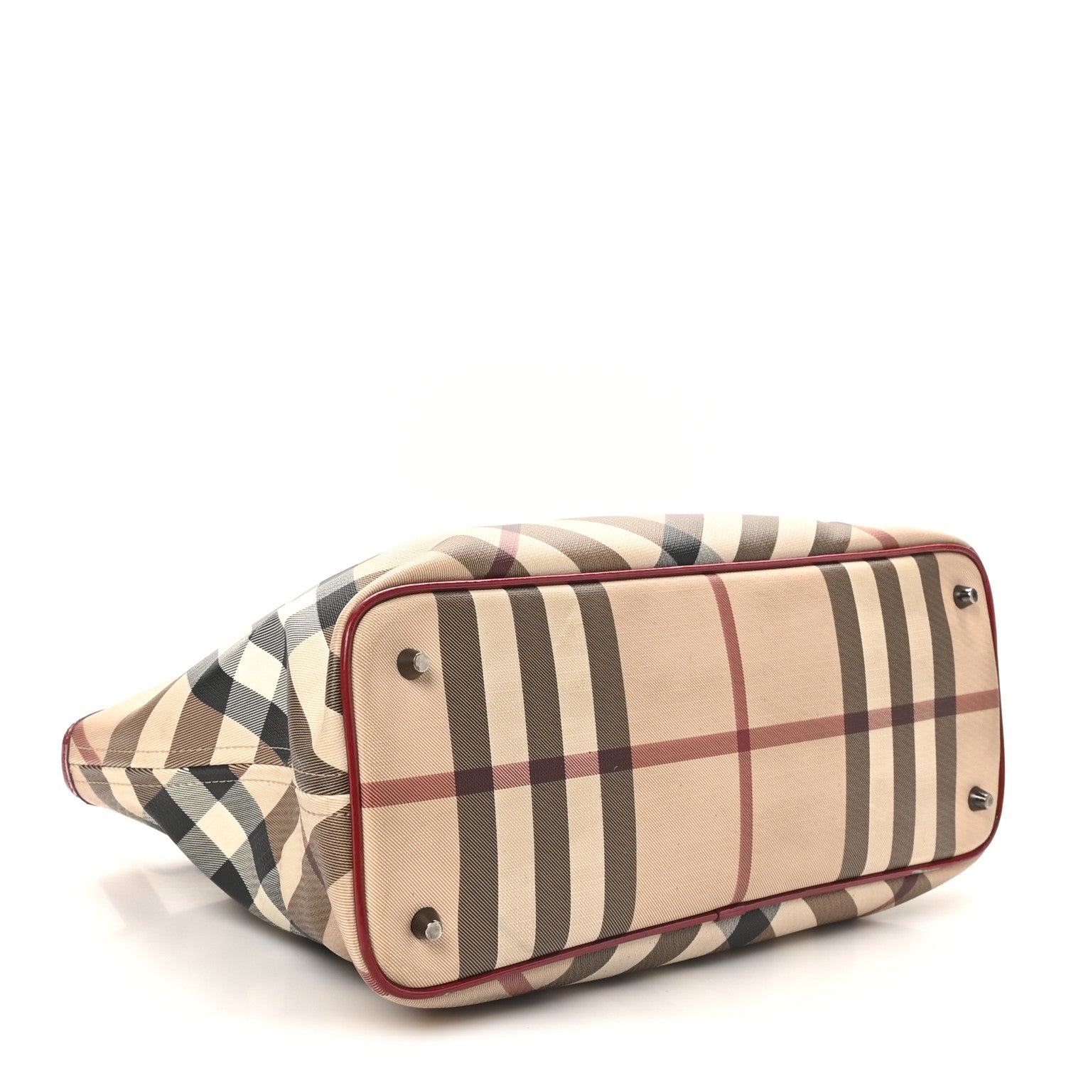 Burberry Nova Check Small Nickie Tote Raspberry 4 of 9