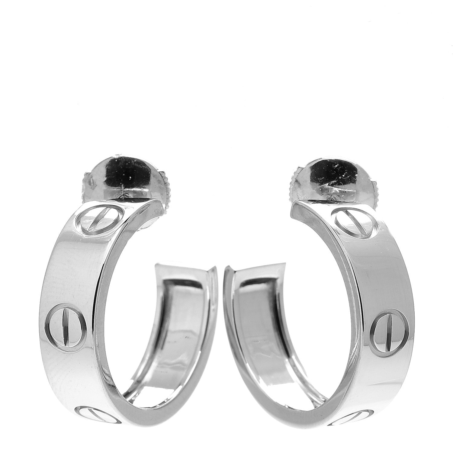 Cartier 18K White Gold 5.5mm LOVE Hoop Earrings 1 of 5