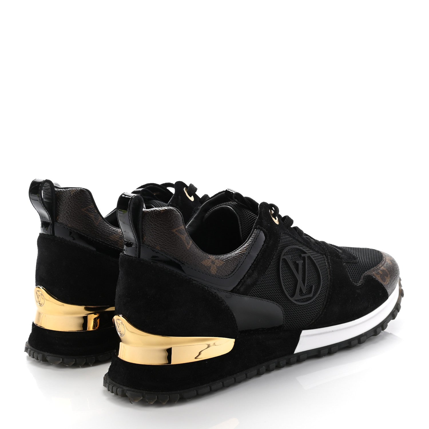 Louis Vuitton Suede Monogram Run Away Sneakers 38 Black 4 of 11