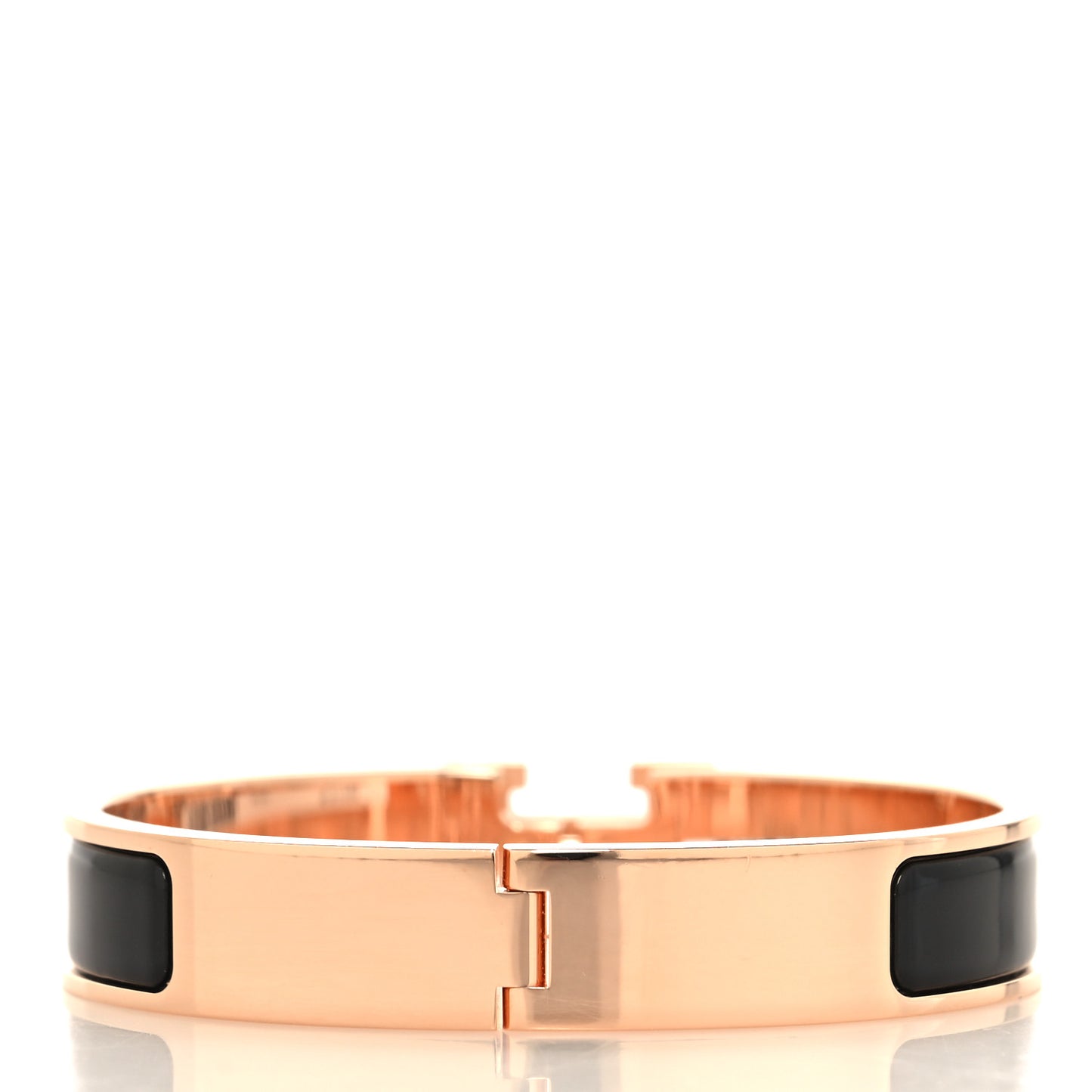 Enamel Narrow Clic Clac H Bracelet GM Black