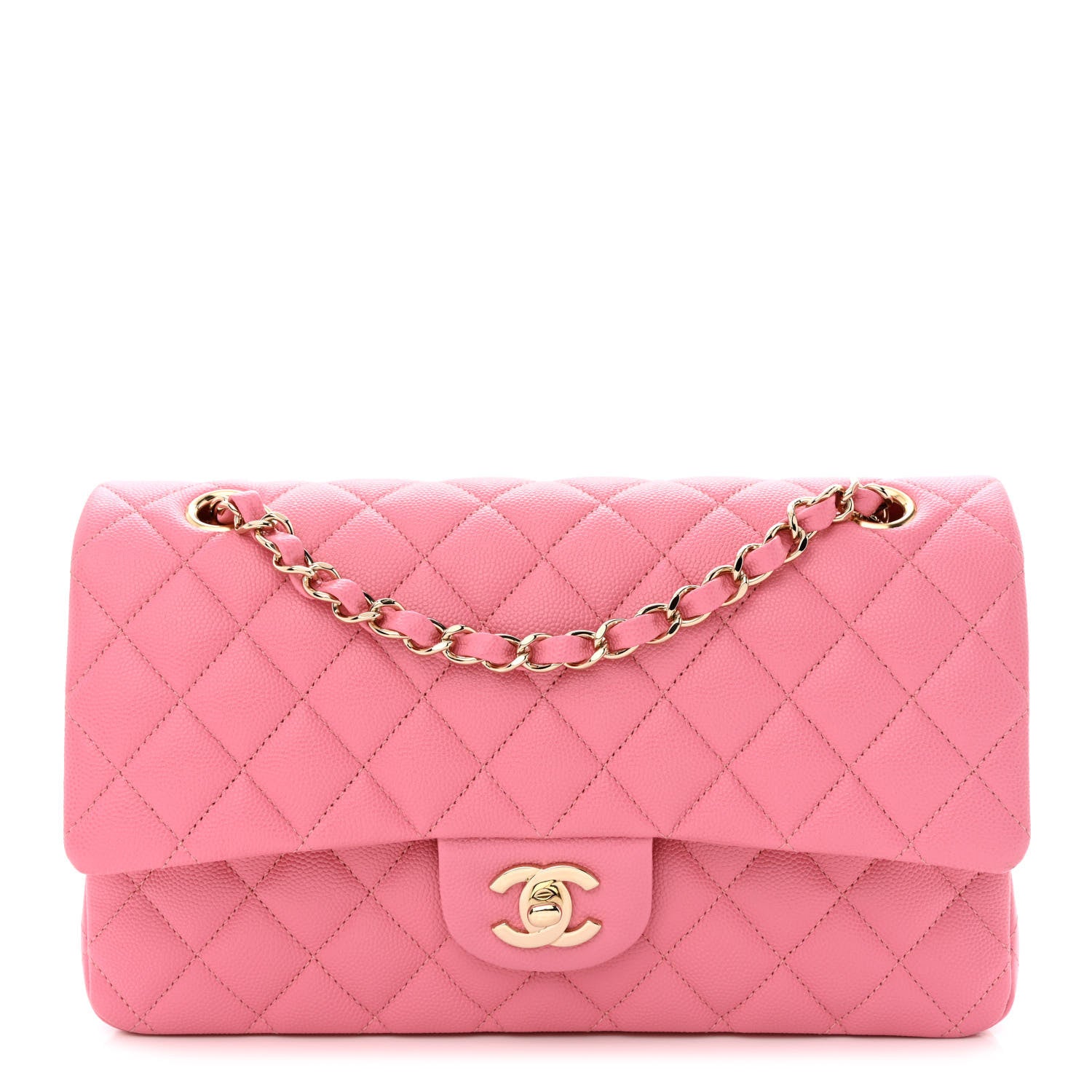 Chanel Caviar Quilted Medium Double Flap Pink 1 of 10