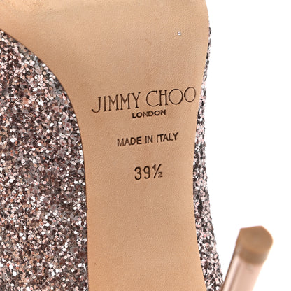 Jimmy Choo Coarse Glitter Romy 100 Pumps 39.5 Tea Rose 6 of 7