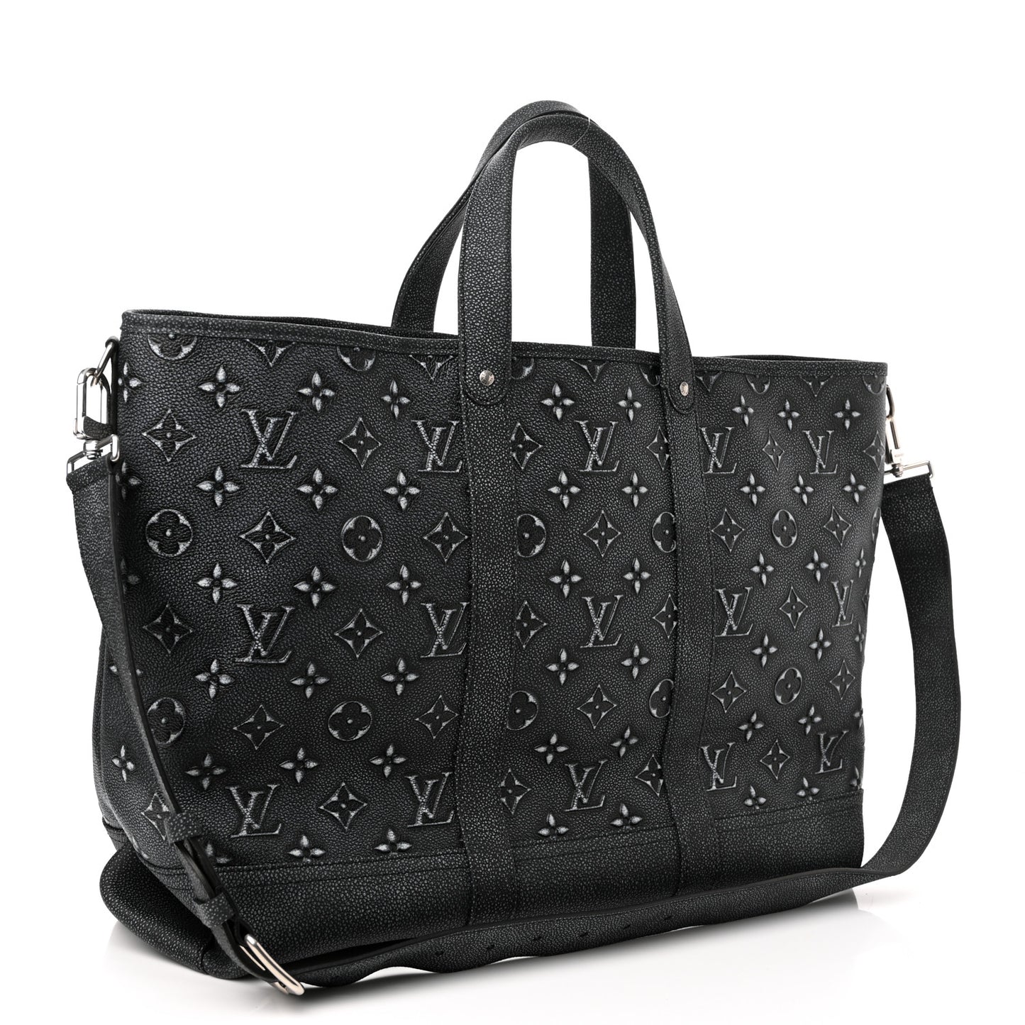Calfskin Monogram Journey Tote Charcoal