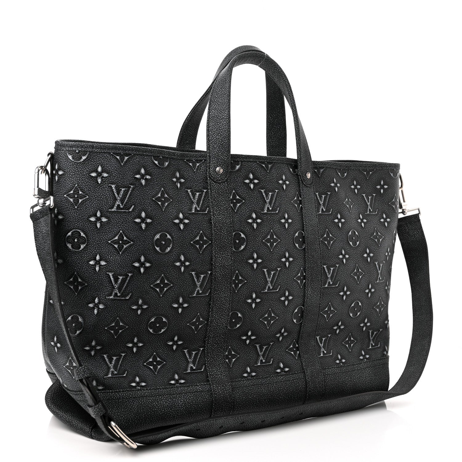 Louis Vuitton Calfskin Monogram Journey Tote Charcoal 3 of 10