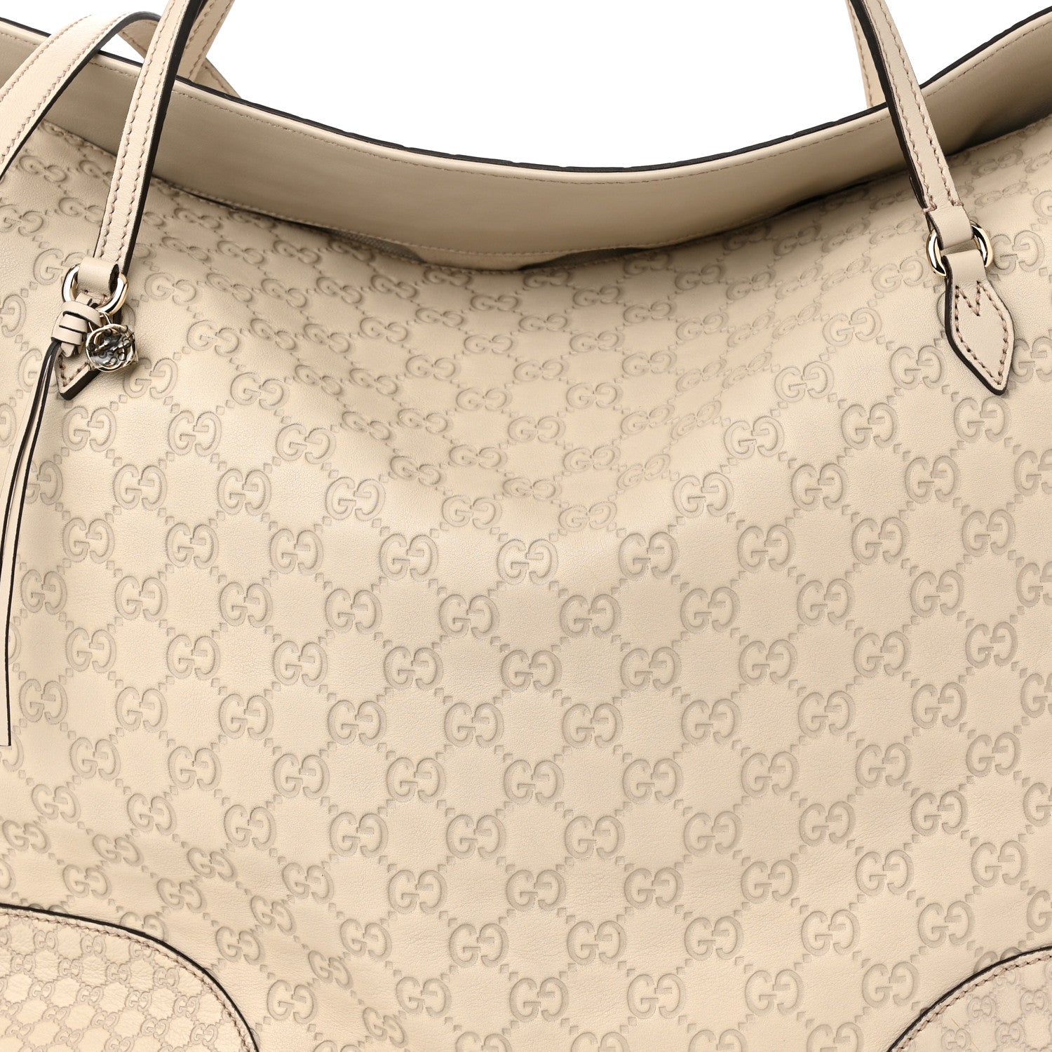 Gucci Guccissima Large Bree Foldover Tote Off White 7 of 9