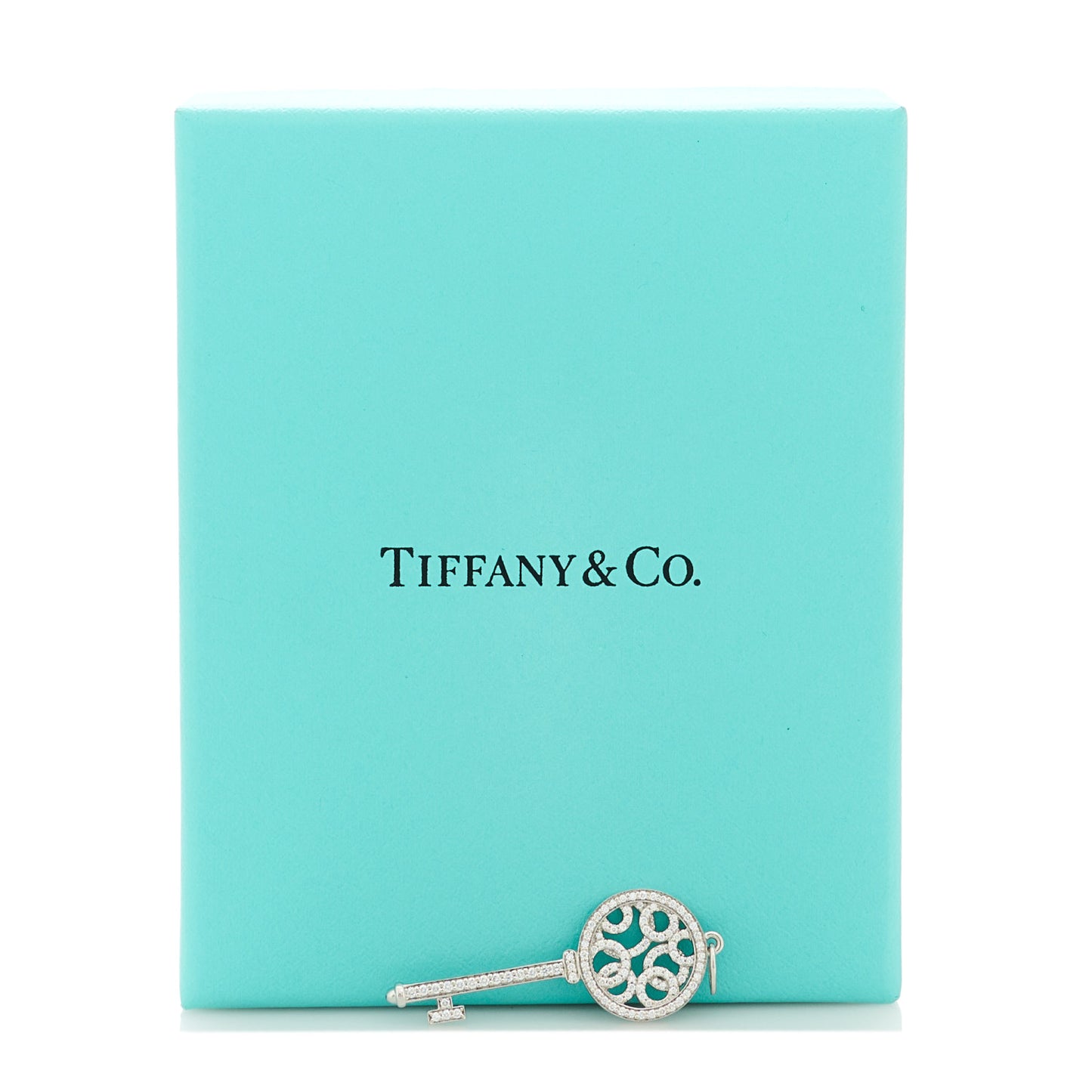Platinum Diamond Small Bubbles Key Pendant