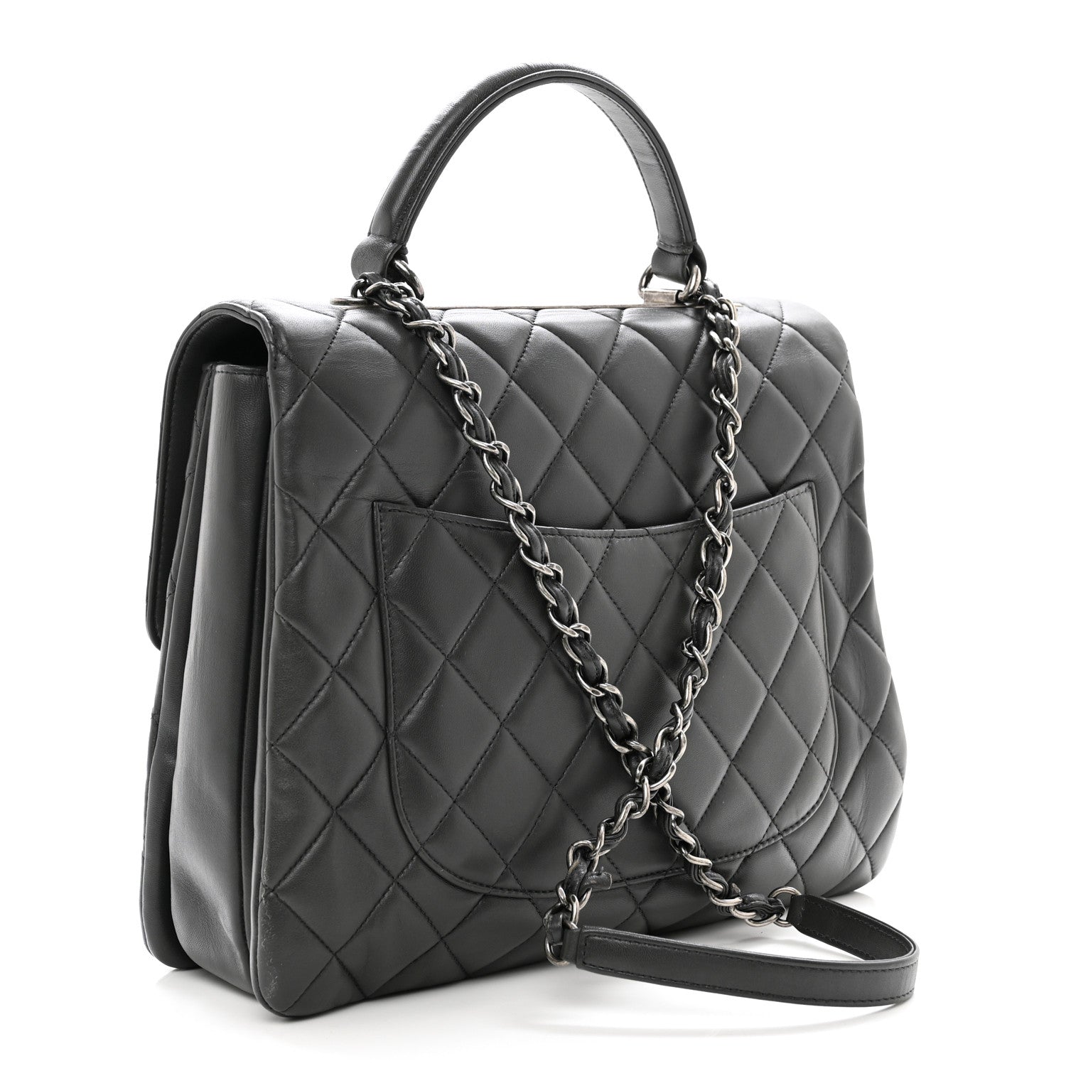 Chanel Lambskin Quilted Large Trendy CC Dual Handle Flap Bag Dark Grey 3 of 11