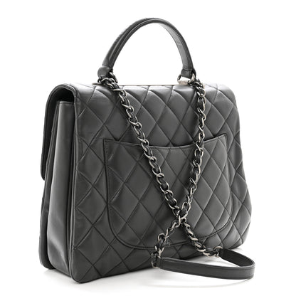 Chanel Lambskin Quilted Large Trendy CC Dual Handle Flap Bag Dark Grey 3 of 11