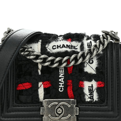 Chanel Lambskin Tweed Logo Embroidered Small Boy Flap White Red Black 8 of 13