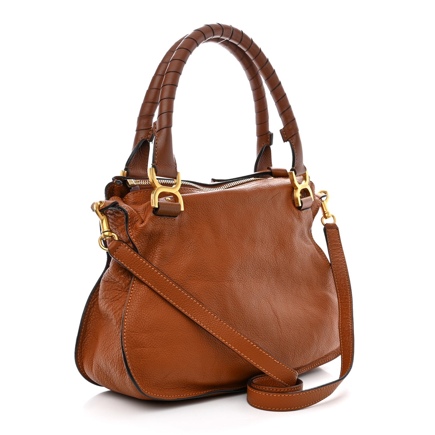 Calfskin Medium Marcie Satchel Tan