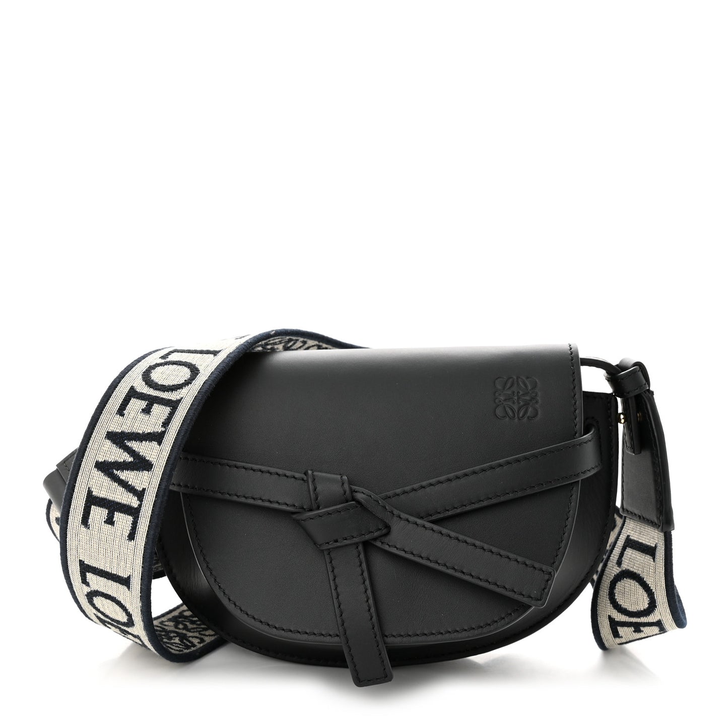 Calfskin Jacquard Mini Gate Dual Bag Black