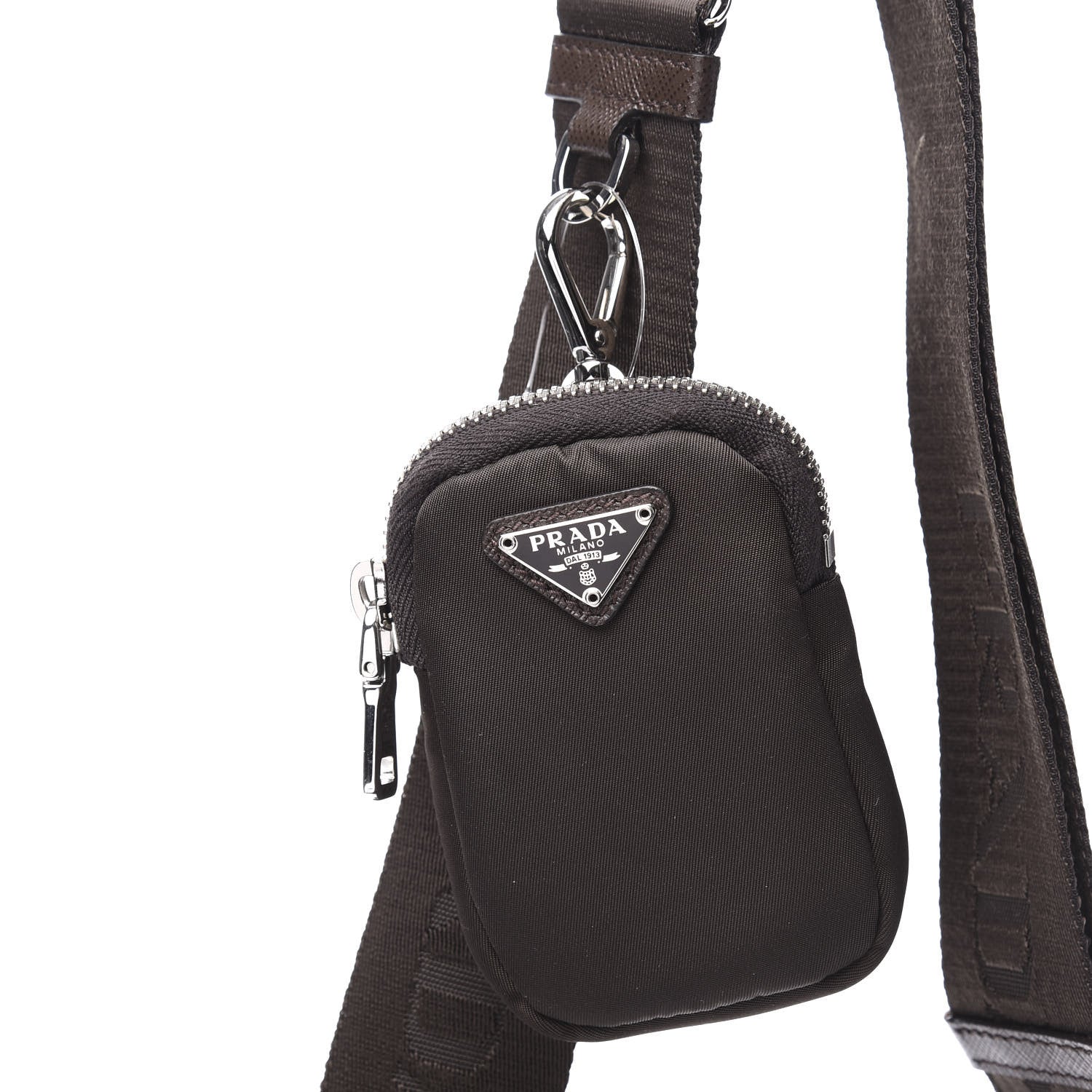 Prada Tessuto Nylon Saffiano Re-Edition 2005 Shoulder Bag Cacao 9 of 11