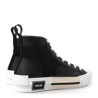 Christian Dior Nylon Calfskin Mens B23 High Top Sneakers 42 Black 5 of 9