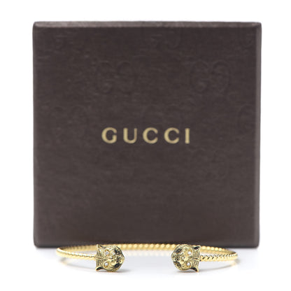 Gucci 18K Yellow Gold Diamond Marche des Merveilles Tiger Cuff Bracelet 6 of 6