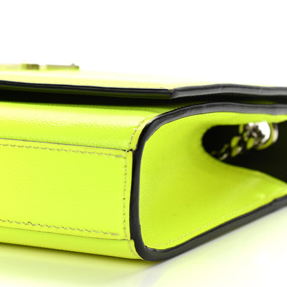 Saint Laurent Patent Grain de Poudre Small Monogram Kate Satchel Neon Yellow 10 of 16