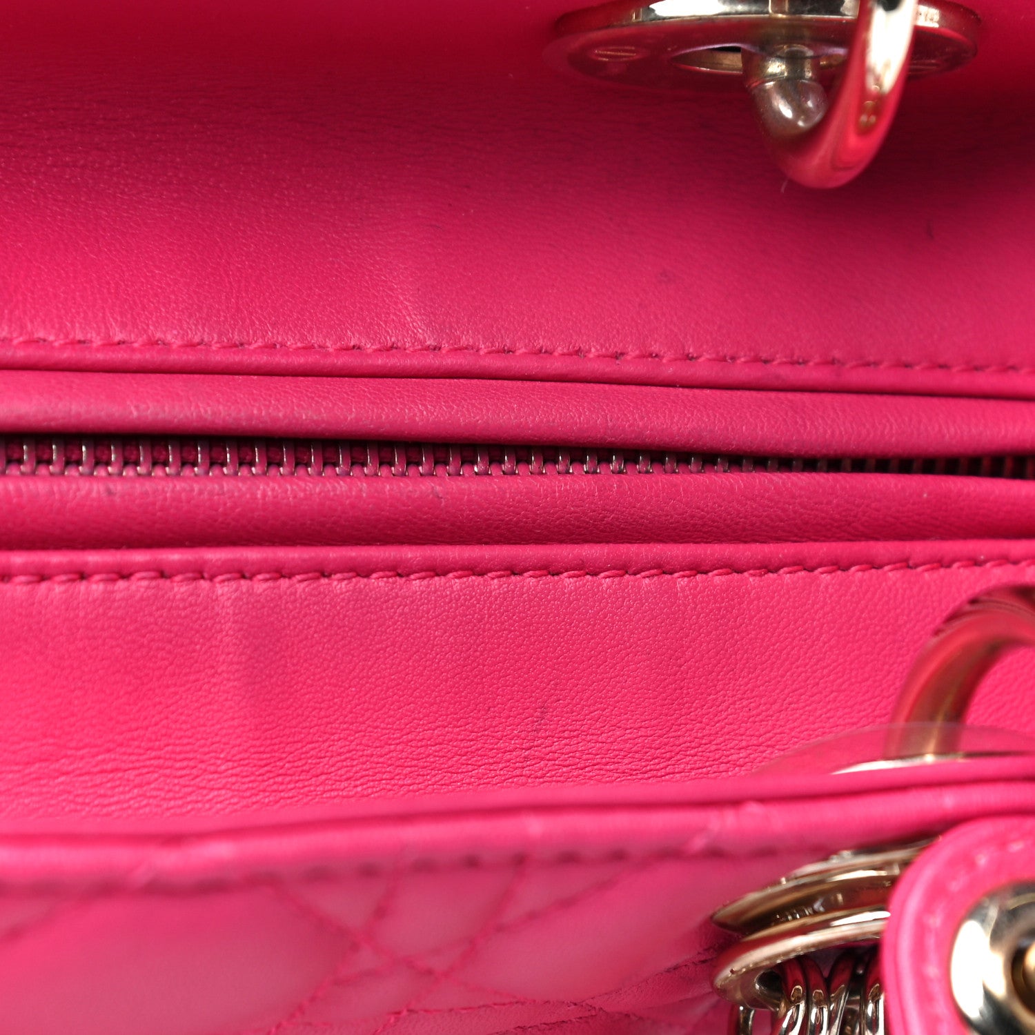Christian Dior Lambskin Cannage Medium Lady Dior Pink 9 of 21