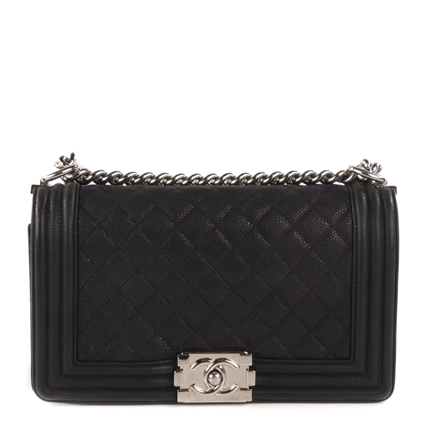 Caviar Quilted Medium Boy Flap Black