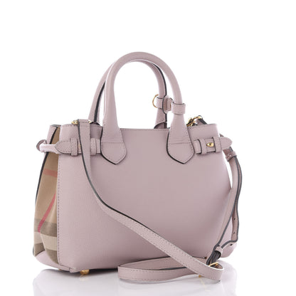 Burberry Grainy Calfskin House Check Small Banner Tote Light Pink 2 of 10