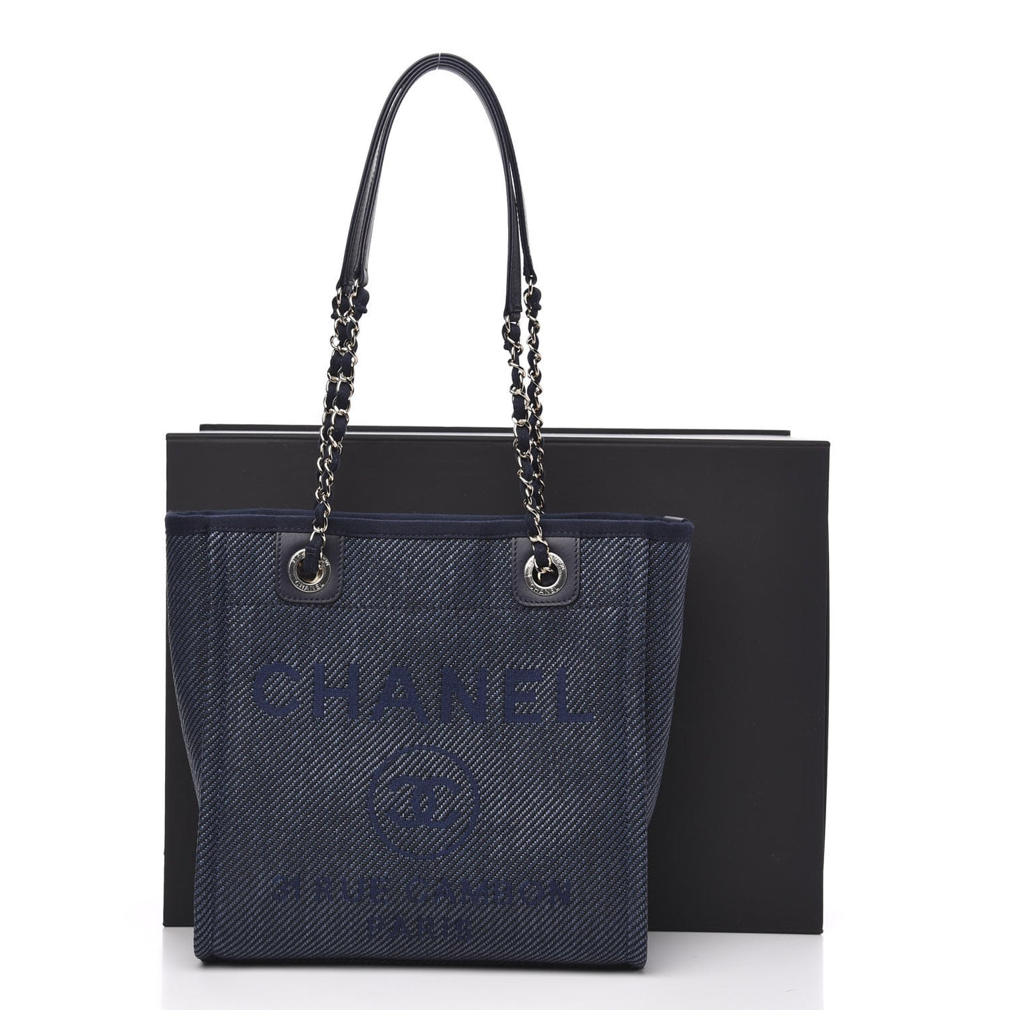 Canvas Mini Deauville Tote Navy Blue