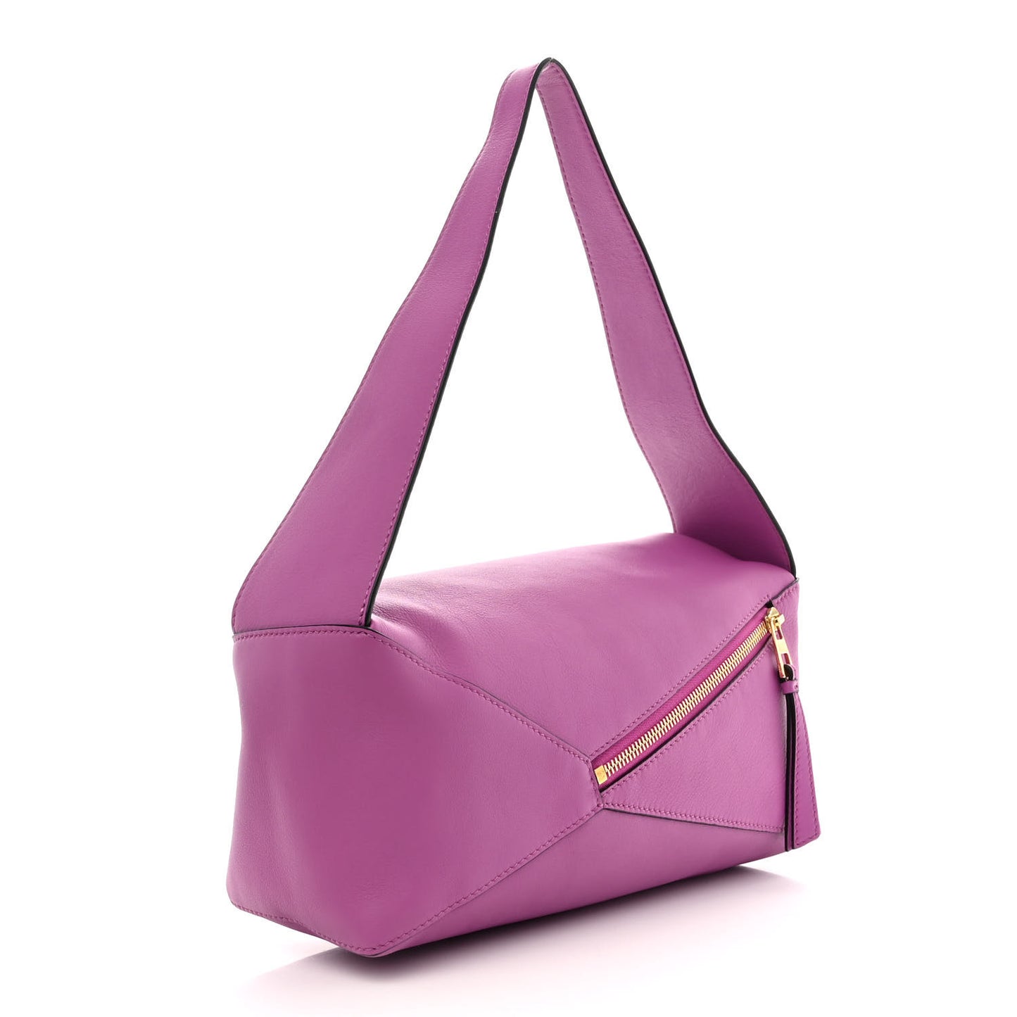 Calfskin Puzzle Hobo Bright Purple