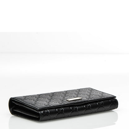 Gucci Guccissima Margaux Calfskin Metal Bar Chain Wallet Black 4 of 6