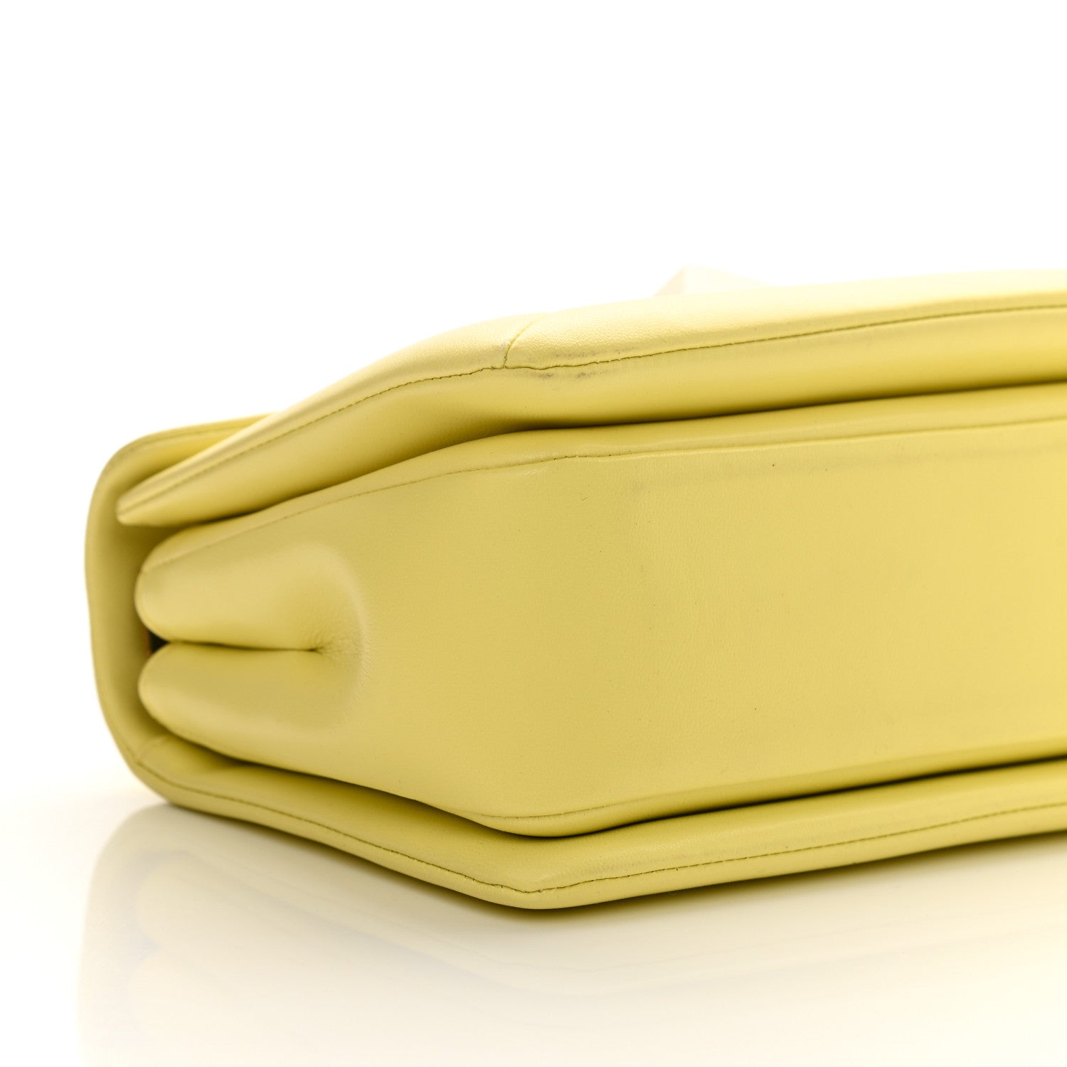 Valentino Garavani Nappa One Stud Chain Clutch Pale Yellow 8 of 12