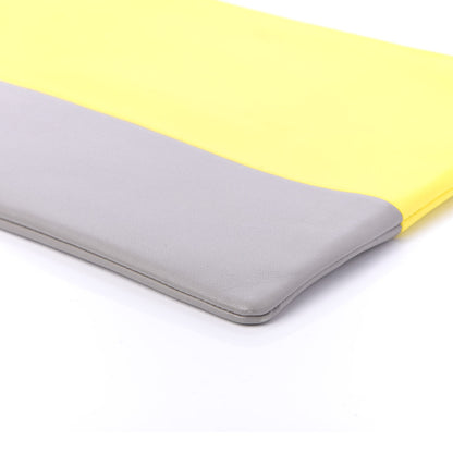 Celine Lambskin Bi-Color Solo Clutch Pouch Fluo Yellow Grey 7 of 9