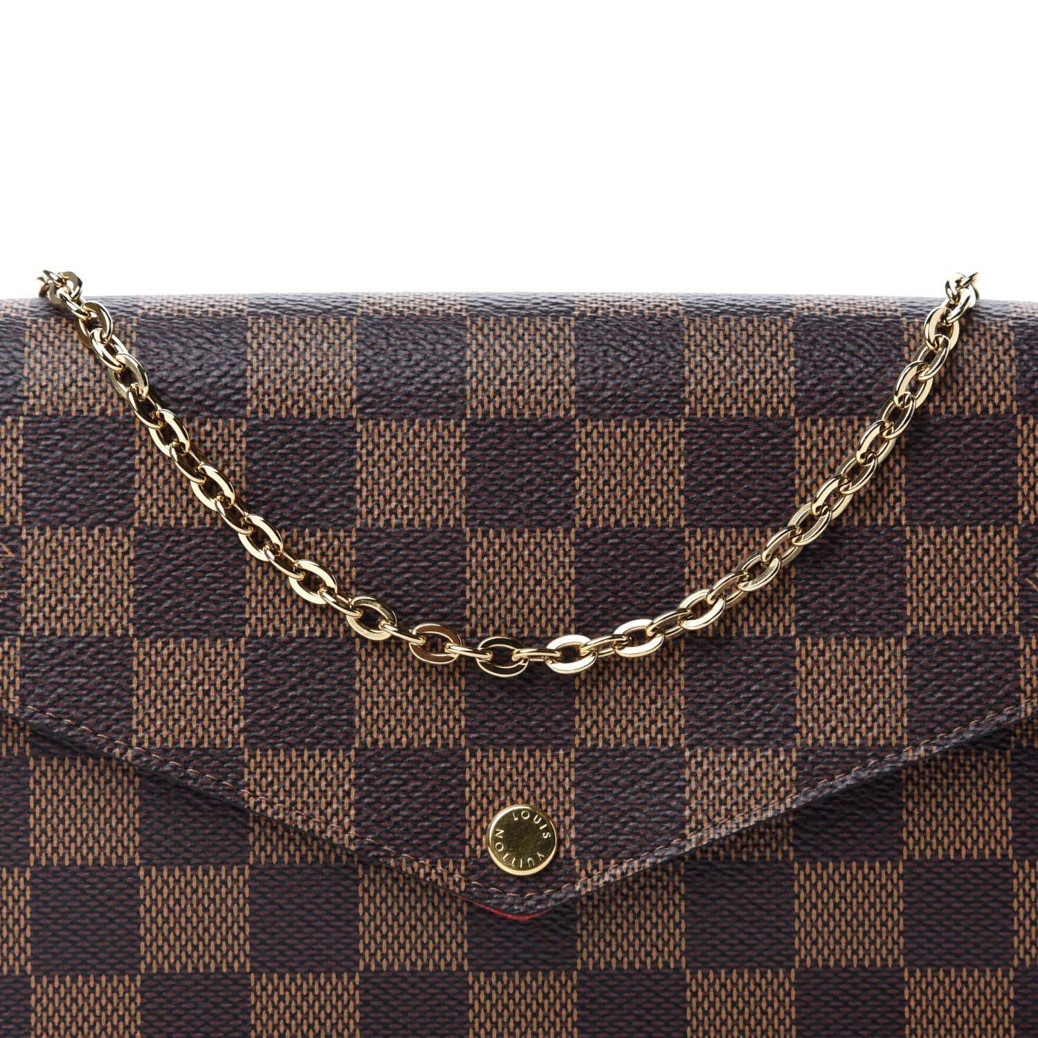 Louis Vuitton Damier Ebene Pochette Felicie Chain Wallet 10 of 10
