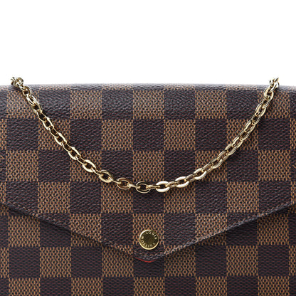 Louis Vuitton Damier Ebene Pochette Felicie Chain Wallet 10 of 10